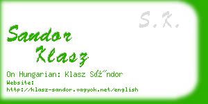 sandor klasz business card